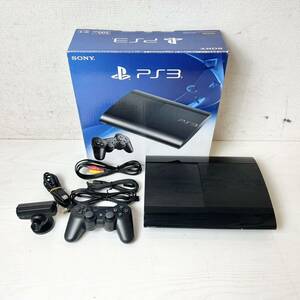 228＊中古品 SONY ソニー PlayStation3 PS3 CECH-4300C 500GB チャコールブラック コントローラー カメラ付き 簡易動作確認済み＊