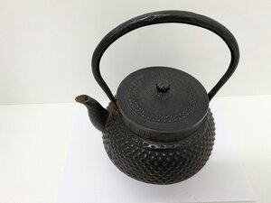 ♪南部鉄器　文秀堂　鉄瓶　口径約12センチ　高さ約15センチ　深さ約12センチ　中古