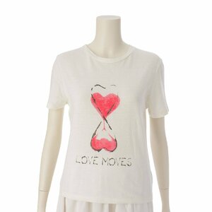 【ディオール】DIOR　LOVE MOVES コットン 半袖 カットソー Tシャツ 143T12A4466 アイボリー XS 【中古】【正規品保証】192961
