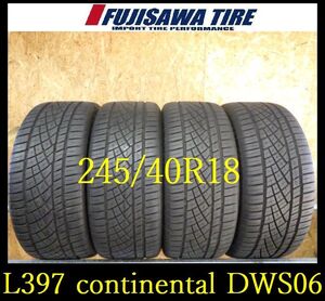 【L397】FK0012094 送料無料◆2019年製造 約7.5部山◆continental EXTREME CONTACT DWS06◆245/40R18◆4本