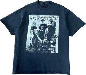 00s レア Wネーム OLD STUSSY ステューシー × アディダス ビンテージ フォト Tシャツ 総柄 8ボール ボブマーリー 黒タグ 紺タグ 80s 90s