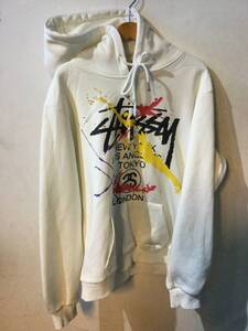 STUSSY ステューシー　パーカー　表記Medium　白色