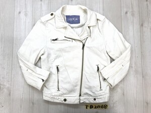 GAP 1969 ギャップ レディース デニム調 ライダースジャケット ストレッチ 綿ポリウレタン 小さいサイズ XS 白