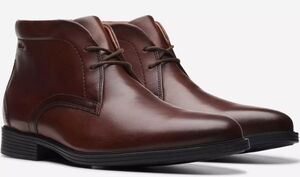 送料無料 Clarks 31cm 防水 ブーツ ビジネス ブラウン ウォーターレジデンス レザー スニーカー オフィス レザー フォーマル スーツ XXX325