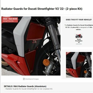 40%OFF★R&G ラジエーターガード DUCATI STREETFIGHTER V2 2022 2024 ドゥカティ ストリートファイターV2 RAD0283BK