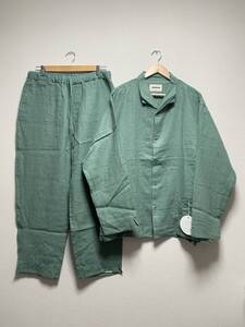 未使用☆[NOWHAW] 定価41,800 WEEK L/S PAJAMA リネン ウィークパジャマ セットアップ 2 L-LL スモーキーグリーン P-S426-H ノウハウ