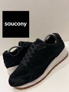 ★Saucony★サッカニー★Shadow 6000★シャドウ6000★スエード★レザー★ローカットスニーカー★ブラック★黒★US8.5★26.5cm★S70222-6★