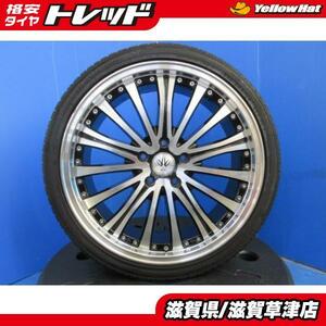 4本 70系 80系 ノア ヴォクシー RK ステップワゴン 19インチ 5穴 PCD114.3 中古 黒 アルミホイール 夏用 夏タイヤ 225/35R19 2021年製