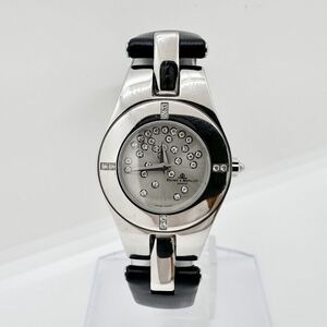 3156 BAUME&MERCIER ボーム＆メルシー リネア フルダイヤモンド MOA08164 QZ クオーツ レディース 腕時計 稼働品