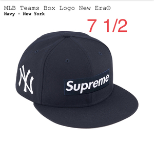 【新品正規】NAVY 7 1/2 / 24ss supreme MLB Teams Box Logo New Era New York Yankees / シュプリーム ニューエラ キャップ 帽子