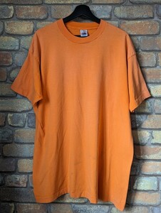 ☆90’s☆ FRUITOFTHELOOM PlainT-Shirt Orange Vintage 無地Tシャツ USA製 古着 ビンテージ 鬼フェード サンフェード