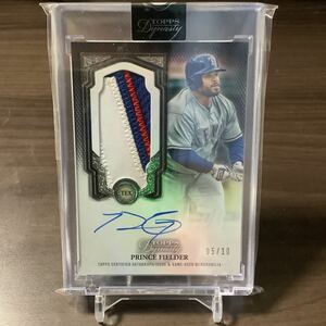 2023 Topps Dynasty Prince Fielder Vertical Game Used Patch Auto /10 Rangers