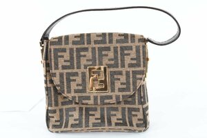 FENDI フェンディ ズッカ 柄 　ハンド 手提げ 手持ち　バック　鞄 カバン ブラウン 茶色 レディース ファッション 婦人 0055-YN