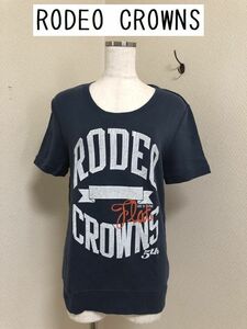 ロデオクラウンズ RODEO CROWNS レディース カットソー 半袖スウェット 青 ブルー