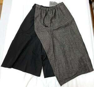 極美品 B YOHJI YAMAMOTO ヨウジヤマモト 19AW ウールギャバジン ツイード コンビラップパンツ size１ ワイドパンツ スカート Y’s 日本製