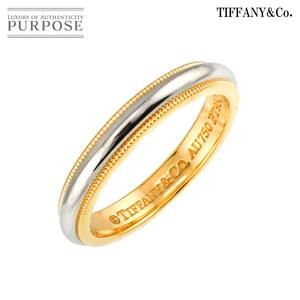 ティファニー TIFFANY&Co. ミルグレイン バンド 15号 リング 幅3.5mm プラチナ Pt K18 YG 750 指輪 Milgrain Band Ring 90256500