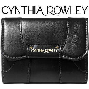 CYNTHIA ROWLEY（シンシアローリー）Wパスケース　カードケース 牛革 ブラック 黒 シンプル 大人可愛い♪ 本物保証