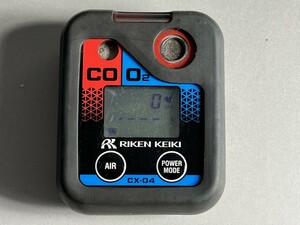 60101▽理研計器 CX-04 ポータブル酸素・一酸化炭素ガスモニター 通電確認OK 動作未確認