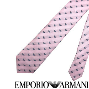 EMPORIO ARMANI ネクタイ エンポリオアルマーニ ブランド イーグルロゴ柄 シルク オールドピンク【剣先幅：7.5cm】 340075-616-00677