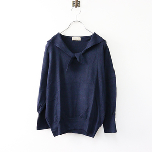 2020SS マーガレットハウエル MARGARET HOWELL SAILOR COLLAR JUMPER セーラーカラーニット 2/ネイビー トップス【2400014014877】