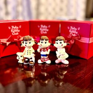 Peco family club(ペコファミリークラブ)非売品の陶器製のミニフィギュア「おでかけ」「キャンディ」「天使」3体セット