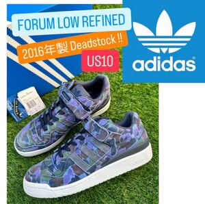 新品 箱付き 2016年製【adidas FORUM LOW REFINED BLUE CAMO 28cm】mita radlander eqt france ext superstar