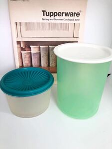 ◆Tupperware◆タッパーウェア【ミニデコレーター マキシ蓋 】+【1.25L容器 グリーン】セット！