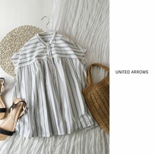 ユナイテッドアローズ UNITED ARROWS☆洗える コットン100% フレンチスリーブブラウス☆C-K 2552