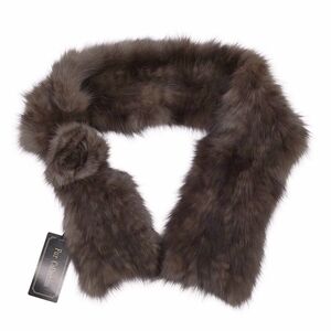 未使用 セーブルファー SABLE FUR ティペット マフラー ロシアンセーブル ストール 毛皮 レディース ブラウン ch11dm-rm10c12646