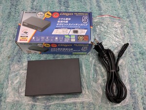 ◎0611u2103　エレコム スイッチングハブ ギガビット 5ポート 金属筐体 マグネット付 電源内蔵 ブラック EHC-G05MN2-HJB