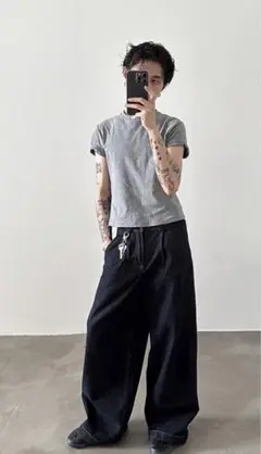 ワイドデニムパンツ　極太　WIDE DENIM PANTS 新品　ＸＬ