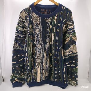 ★中古品 COOGI SOUL OF AUSTRALIA SIZE S メンズ マルチカラー 3Dニットセーター クージー ◆3104/磐田店