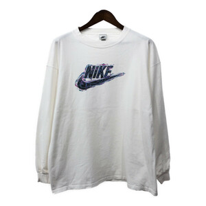 USA製 NIKE ナイキ 長袖Ｔシャツ スポーツ ロゴ ホワイト (メンズ L) 中古 古着 Q8678