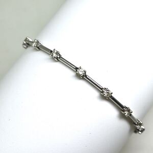 1円〜!!TASAKI(田崎真珠)▼K18WG天然ダイヤモンドブレスレット▼D 約6.7g diamond bracelet バングル EH3/FA S1040