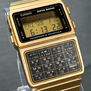 美品 希少 CASIO カシオ DATA BANK データバンク DBC-610 腕時計 クオーツ デジタル 多機能 ゴールド カレンダー スクエア 新品電池交換済