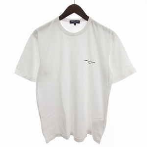 コムデギャルソンオム 美品 24SS Cotton Logo Tee Tシャツ カットソー 半袖 クルーネック 綿天竺 ワンポイント HM-T101 白 L ■SM3