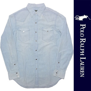 新品 POLO RALPH LAUREN CHAMBRAY L/S SHIRT ポロ ラルフローレン シャンブレー 長袖シャツ ブルー ラルフローレン シャツ メンズ S 正規品