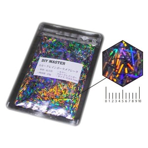 DIY MASTER スモークレインボー ラメ フレーク ロング 0.3mmx4.7mm (大) 25g　(検 ネイル ウレタン 塗装 マジョーラ