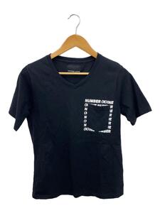 NUMBER (N)INE◆ポケット付きTシャツ/S/コットン/BLK