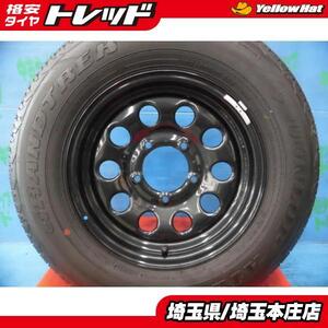 1本のみ ジムニーシエラ 195/80R15 中古 夏タイヤホイル 1本価格 【送料無料】 ダンロップ グラントレック AT20 + シエラ純正スチール 庄