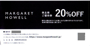 ★最新 ＴＳＩホールディングスグループＭＡＲＧＡＲＥＴ ＨＯＷＥＬＬマーガレット・ハウエル株主様ご優待２０％割引券★送料無料条件有★