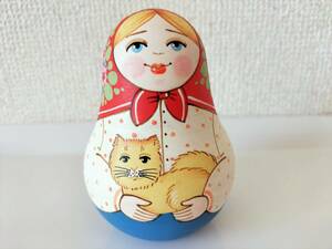 【IBN091】北欧ロシア雑貨の起き上がりこぼし イワンツォワ作 　ねこ