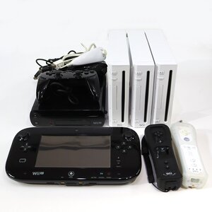 《R04943》Nintendo (任天堂) wII×3 wIIU リモコン×2 ヌンチャク×3 クラシックコントローラ まとめ売り 中古品 □