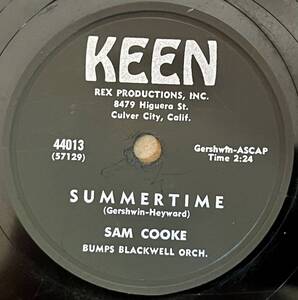 SAM COOKE KEEN Summertime/ You Send Me