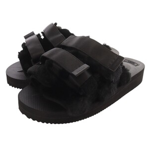 スイコック suicoke 23AW FUR SANDAL サンダル LAppartement取扱い ミュール 切替 24cm 黒 ブラック /SR33 レディース