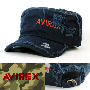 ワークキャップ 帽子 AVIREX DAMAGE WARK CAP アヴィレックス ネイビー 80315500-49 USA アビレックス ミリタリー アメリカ