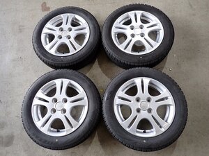 YS14418【送料無料155/65R14】ダイハツ純正 タント ムーブ ミライース ウェイク等 中古スタッドレス■14×4.5J 100/4H ET45■1円スタート