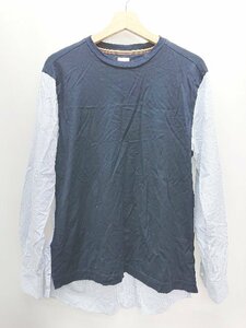 ◇ Paul Smith ポール スミス ストラップ 切替 長袖 シャツ カットソー サイズL ネイビー ブルー メンズ P