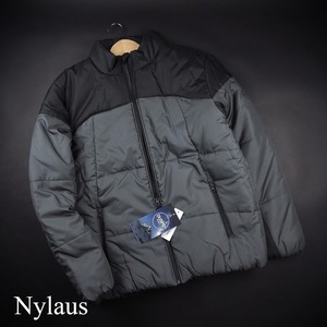 新品★Nylaus/ナイラス/バイカラー切り替え デュスポ スタンドカラー 中綿 ブルゾン618/チャコール/【L】