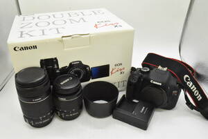 CANON DOUBLE ZOOM KIT EOS Kiss X5 EF-S 18-55mm F3.5-5.6 55-250mm F4-5.6 IS II ET-60 キャノン ズームキット デジタル一眼 //K069901